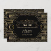 Roaring 20sギャツビー素晴らしアールデコ18誕生日 サンキューカード (正面/裏面)