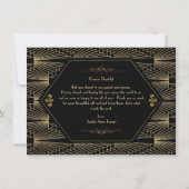 Roaring 20sギャツビー素晴らしアールデコ18誕生日 サンキューカード (裏面)