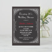 Roaring 20sブラック – ウェディングシャワー招待状 招待状 (スタンド正面)
