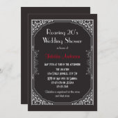 Roaring 20sブラック – ウェディングシャワー招待状 招待状 (正面/裏面)