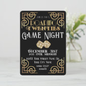 Roaring 20sブラック&金ゴールドサイコロゲームナイト 招待状 (スタンド正面)