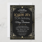 Roaring 20s誕生日招待状 招待状 (正面)