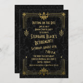 Roaring 20s20代アールデコ退職パーティー 招待状 (正面/裏面)