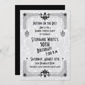 Roaring 20s20代アールデコ50th誕生日パーティー 招待状 (正面/裏面)