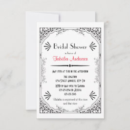 Roaring 20s - 3x5ブライダルシャワーへの招待 招待状