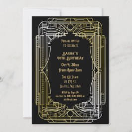 Roaring 20s art 素晴らし Gatsbyアールデコ誕生日 招待状