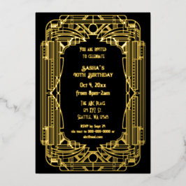 Roaring 20s art 素晴らし Gatsbyアールデコ誕生日 箔招待状