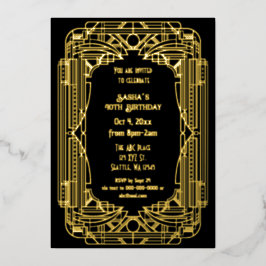Roaring 20s art 素晴らし Gatsbyアールデコ誕生日 箔招待状