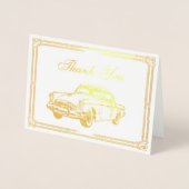 Roaring 20s art decoレトロ車ありがとう 箔カード (正面)