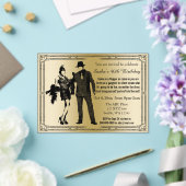 Roaring 20s art deco flapper女の子とギャング アクリル招待状 (インサイチュ (ウェディング))