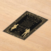 Roaring 20s art deco flapper女の子とギャング アクリル招待状 (レイダウン)