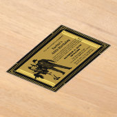 Roaring 20s art deco flapper女の子とギャング アクリル招待状 (レイダウン)