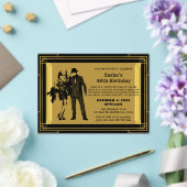 Roaring 20s art deco flapper女の子とギャング アクリル招待状 (インサイチュ (ウェディング))