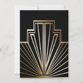 Roaring 20s art deco flapper女の子とギャング 招待状 (裏面)