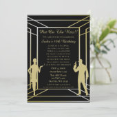 Roaring 20s art deco flapper女の子とギャング 招待状 (スタンド正面)