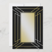 Roaring 20s art deco flapper女の子とギャング 招待状 (裏面)