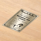 Roaring 20s art deco flapper girl アクリル招待状 (レイダウン)