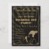 Roaring 20s art deco flapper girl invitation 招待状 (正面)