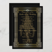 Roaring 20s art deco flapper girl invitation 招待状 (正面/裏面)