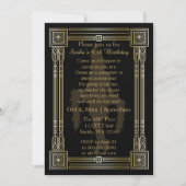 Roaring 20s art deco flapper girl invitation 招待状 (正面)