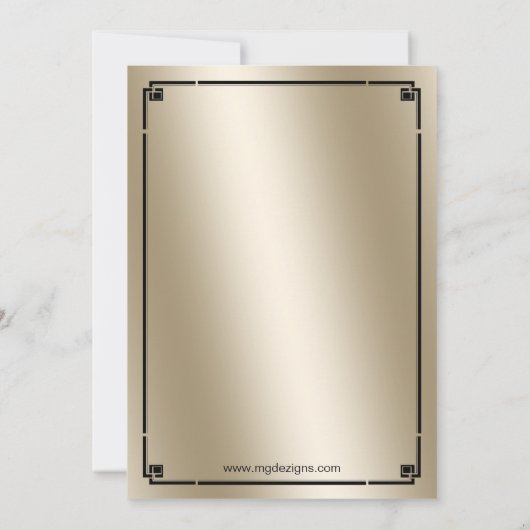 Roaring 20s art deco flapper girl invitation 招待状 (裏面)