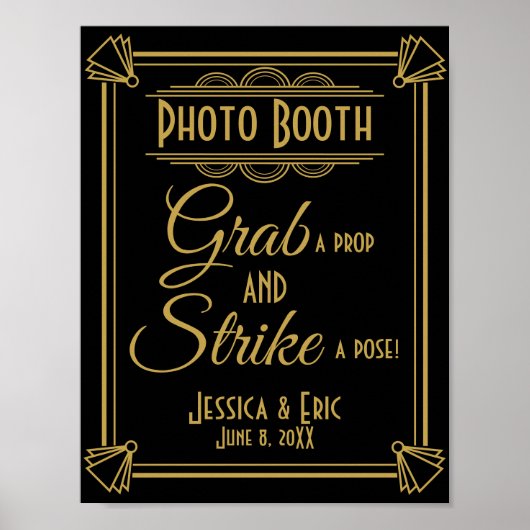 Roaring 20's Art deco Photo Booth print ポスター (正面)