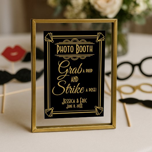 Roaring 20's Art deco Photo Booth print ポスター