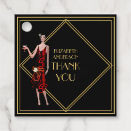 Roaring 20s Flapper Gatsby Thank You Black金ゴールド フェイバータグ