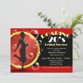 Roaring 20's Flapper Girl Bridal Shower Invitation 招待状 (スタンド正面)