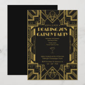 Roaring 20s Gatsby Party Birthday invitation (正面/裏面)