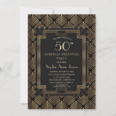 Roaring 20's Great Gatsby Art Deco 50th Birthday  招待状 (正面)