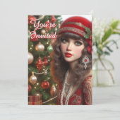 Roaring 20s Holiday Flapper Christmas Party  招待状 (スタンド正面)