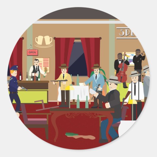 Roaring 20's Speakkeasy USA (シンプルHistory) ラウンドシール (正面)