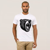 Roaring Bear Face Graphic White T-Shirt Tシャツ (正面フル)