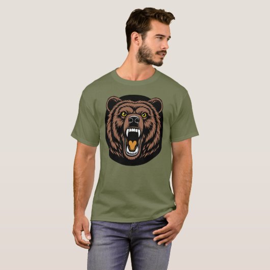 Roaring Bear Power Emblem Tシャツ (正面フル)