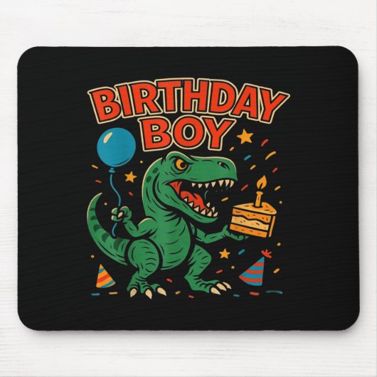 Roaring Birthday Boy Dinosaur Celebration Design _ マウスパッド (正面)