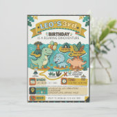 Roaring Dinosaur Adventure Map 3rd Birthday Party 招待状 (スタンド正面)
