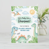 Roaring Dinosaur Birthday 招待状 (スタンド正面)