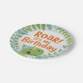 Roaring Dinosaur Birthday Party Paper Plates ペーパープレート (アングル)