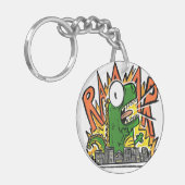 Roaring Dinosaur Cartoon キーホルダー (正面左)