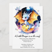 Roaring Good Time：ドラゴンベビーシャワー 招待状 (正面/裏面)