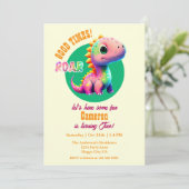 Roaring Good Times Dinosaur 2nd Birthday party 招待状 (スタンド正面)