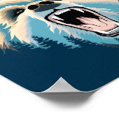 Roaring Grizzly Bear顔 – アラスカ野生生物 ポスター (角)