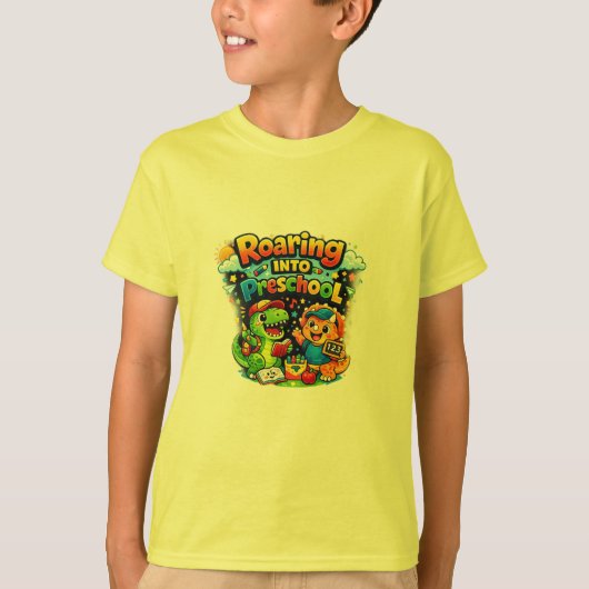 Roaring Into Preschool Dino Shirt Tシャツ (正面)