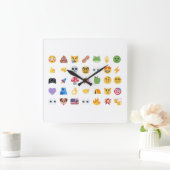 Roaring Kitty 35 Emoji Timeline GME MOASS DFV meme スクエア壁時計 (ホーム)