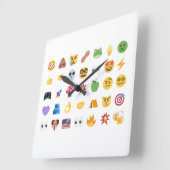 Roaring Kitty 35 Emoji Timeline GME MOASS DFV meme スクエア壁時計 (傾斜)