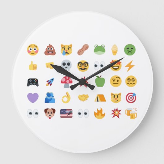 Roaring Kitty 35 Emoji Timeline GME MOASS DFV meme ラージ壁時計 (正面)