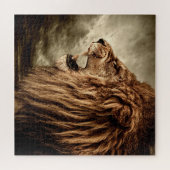 Roaring Lion:威厳のあるヴィンテージ・アート。 ジグソーパズル (横)