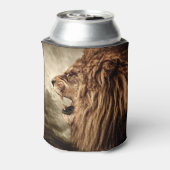 Roaring Lion:威厳のあるヴィンテージ・アート。 缶クーラー (缶裏面)
