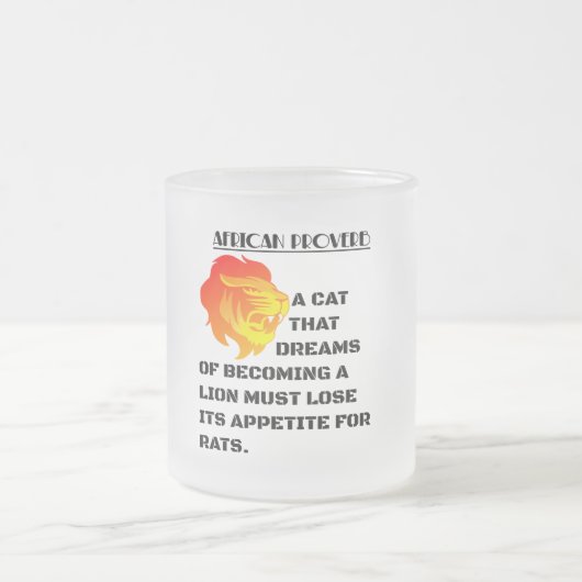 Roaring Lion Head フロストグラスマグカップ (中央)